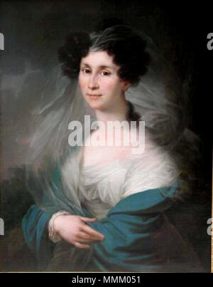 Polnisch: Portret Marii z Borakowskich Magnuszewskiej Portrait von Maria Magnuszewska geb. Borakowska. ca. 1815. Franciszek Lampi - Dama2 (Bildnis einer Dame) Stockfoto