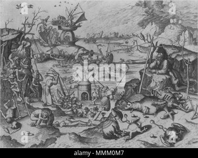 Die Versuchung des Heiligen Antonius. 1561. Nach Hieronymus Bosch 001 Das Museum Boijmans Van Beuningen Version 01 Stockfoto