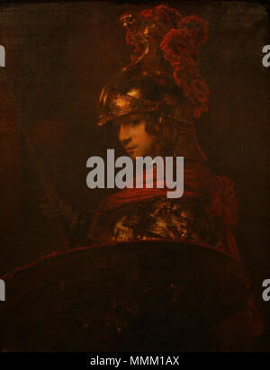 Pallas Athene. Circa 1655. Athena Pallas-attr Rembrandt - ca 1655 - Öl auf Leinwand Stockfoto
