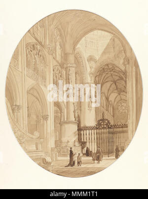 . In der Kathedrale von Burgos, signiert G. Peres F., Sepiaaquarell auf Papier, 42 x 34,3 cm. von 1854. Jenaro Pérez Villaamil (1807-1854) Alternative Namen Genaro Pérez Villaamil Beschreibung Maler Geburtsdatum / Tod vom 3. Februar 1807 vom 5. Juni 1854 Ort der Geburt / Todes Ferrol, Spanien Madrid, Spanien Authority control: Q 71992 169703719 ISNI VIAF:?:? 0000 0001 18547686 ULAN:?? n 500111885 LCCN: 87939575 GND:? 118882392 WorldCat Gennaro Perez Villaamil Kathedrale von Burgos Stockfoto