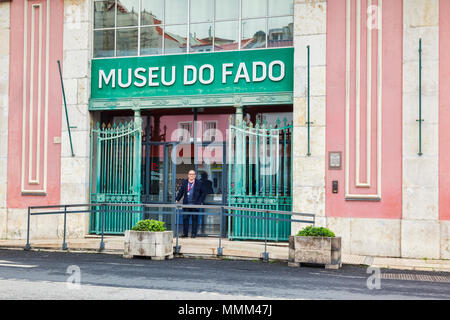 27. Februar 2018: Lissabon, Portugal - das Museu do Fado, oder Fado Museum, in der Alfama. Stockfoto