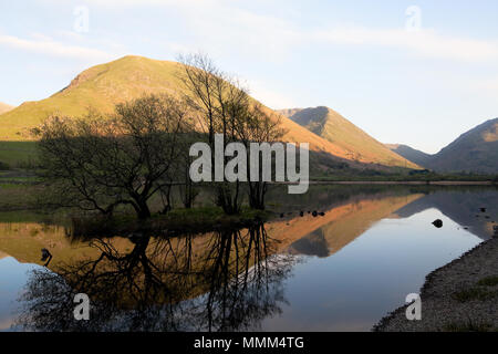 Spiegelungen im Wasser, Brüder Hartsop, Lake District, Großbritannien Stockfoto