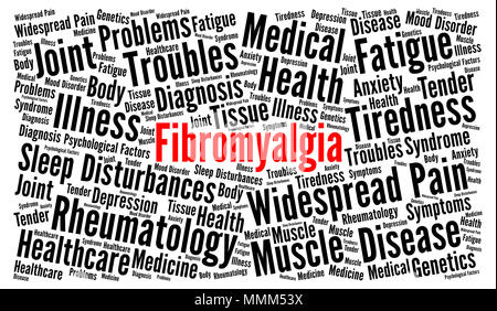 Fibromyalgie Wort cloud Konzept Stockfoto