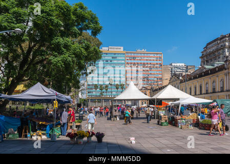 Tägliche Markt im Zentrum von Porto Alegre, Rio Grande do Sul, Brasilien, Lateinamerika Stockfoto