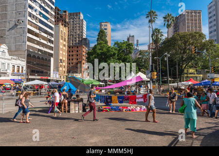 Tägliche Markt im Zentrum von Porto Alegre, Rio Grande do Sul, Brasilien, Lateinamerika Stockfoto