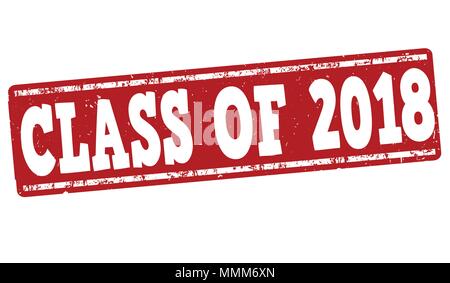 Klasse von Grunge Stempel 2018 auf weißen, Vektor, Abbildung Stock Vektor
