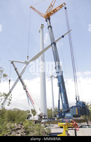 La première centrale Windkraft Uranreserven du Pays, à Bras-d'Eau. Il a ainsi annoncé la Mise en Opération de plusieurs Fermes photovoltaïques. Stockfoto