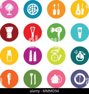 Kosmetik Icons Set bunte Kreise Vektor Stock Vektor