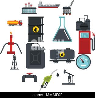 Naturgegenstände stellen flach icons Stock Vektor