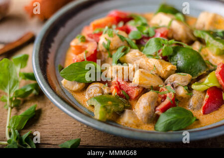 Curry Huhn Gemüse frisches Essen, essen Fotografie Stockfoto