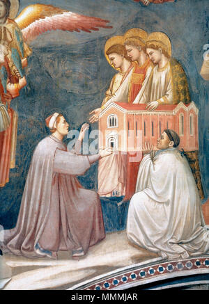 . Cappella Scrovegni ein Padua. Detail des Letzten Gericht: Enrico Scrovegni gibt Madonna das Modell der Cappella Scrovegni. 1305. Giotto di Bondone (1337) Alternative Namen Giotto Beschreibung italienischer Maler, Architekt, Bildhauer und ziegenhirten Datum der Geburt / Tod 1267/ 1276 vom 8. Januar 1337, Ort der Geburt / Todes Colle di Vespignano, Teil von Vicchio, Toskana Florenz Arbeitsort Florenz, Padua, Rom, Neapel, Assisi Authority control: Q7814 VIAF:?:? ISNI 27073355 0000 0001 2125 1587 ULAN:?? n 500010766 LCCN: 81071909 NLA:? 35126164 WorldCat Cappella Scrovegni Enrico Stockfoto