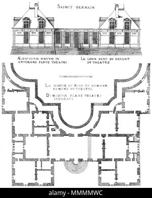 . Englisch: Gravur von Le Premier Volumen des plus excellents Bastiments de France von Jacques ich Androuet du Cerceau: Fluss Fassade und teilweise Plan des Chateau-Neuf de Saint-Germain-en-Laye. 1576. Ich Jacques Androuet du Cerceau (1510-1585) Alternative Namen Jacques Androuet; Jacques Androuet du Cerceau l'Ancien; Jacques Androuet Du Cerceau; Jacques Androuet DuCerceau; Jacques Androuet Ducerceau Beschreibung des französischen Architekten, Kupferstecher und Verfasser der Vater von Baptiste Androuet du Cerceau Vater von Jacques II Androuet du Cerceau Datum der Geburt / Tod 1510 oder 1512 Januar 1584 Stockfoto