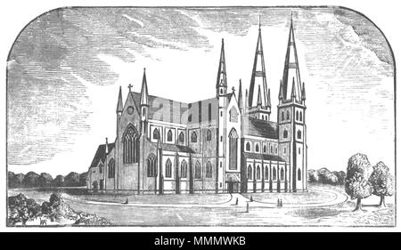 . Englisch: die St. Patrick's Cathedral, Armagh, wie von J.J.McCarthy entworfen, C. 1854. 56 Armagh St. Patrick's Cathedral, wie von J.J.McCarthy c ausgelegt. 1854 Stockfoto