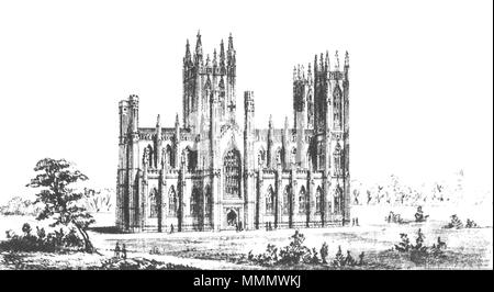 . Englisch: die St. Patrick's Cathedral, Armagh, wie Thomas J. Duff Newry konzipiert, C. 1840. 56 Armagh St. Patrick's Cathedral, wie sie ursprünglich von Thomas J. Duff c ausgelegt. 1840 Stockfoto