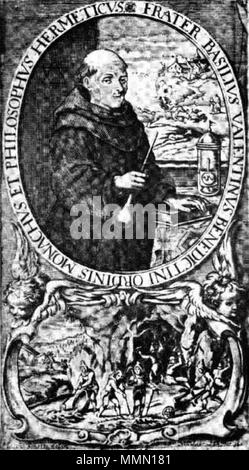 . Portrait von Basilius Valentinus (engl. Basilikum Valentine), ein deutscher Alchemist von Mainz. 14. oder 15. Jahrhundert?. Unbekannt 74 Basilius Valentinus-Portrait Stockfoto