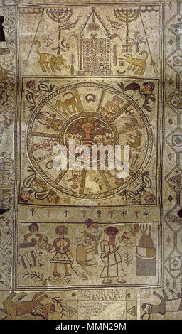 . Englisch: 6. Jahrhundert AD Mosaik in der Beth Alpha Synagoge. . 6. Jahrhundert AD. Unbekannt 78 Beit Alfa Synagoge Mosaik Stockfoto