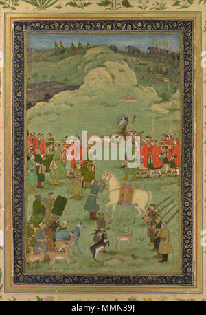 83 Bhavanidas. Der Kaiser Aurangzeb auf einer Sänfte getragen. 1705 - 20 Metripolitan Museum der Kunst. Stockfoto