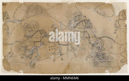 Löwenjagd. ca. 1680. 100 Brooklyn Museum - Löwenjagd Stockfoto