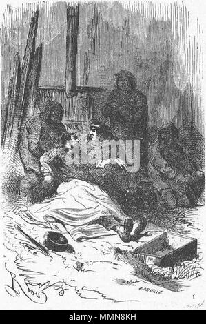 . Englisch: Eine Illustration von Jules Vernes Roman "Reisen und Abenteuer des Kapitän Hatteras', Teil II: "Der Bereich der Ice' gezeichnet von Édouard Riou und/oder Henri de Montaut. Polski: Ilustracja powieści Juliusza Verne 'a' i Podróże przygody kapitana części Hatterasa", II: "Pustynia lodowa" autorstwa Édouarda Riou i/lub Henri de Montauta. Français: Jules Verne: "Voyages et Aventures du Capitaine Hatteras - Le Désert de glace", Édouard Riou et Henri de Montaut. . 26. November 1866. Édouard Riou (1833-1900) Alternative Namen Edouard Riou Beschreibung französischen Illustrator Datum der Geburt / Tod Stockfoto