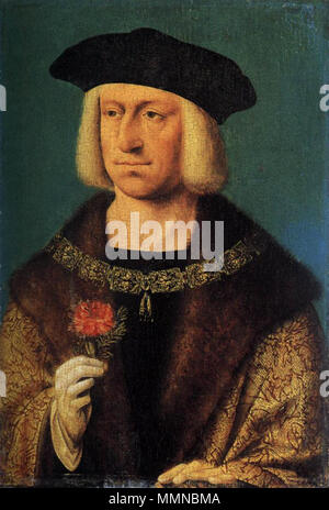 Portrait von Maximilian I. (1459-1519), Kaiser des Heiligen Römischen Reiches. ca. 1530. Workshop von Joos van Cleve 001 Stockfoto