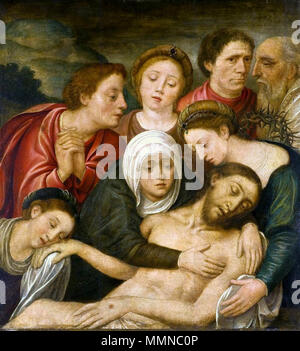 Die Beweinung des toten Christus über. die erste Hälfte des 16. Jahrhunderts. Orley Beweinung Christi Stockfoto