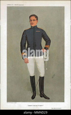 . Männer des Tages Nr. 1198: Karikatur von König Manuel II. von Portugal. Bildunterschrift lautet: "Europas jüngste Monarch". 10. November 1909. 'Federn' Manuel II. von Portugal, Vanity Fair, 1909-11-10 Stockfoto