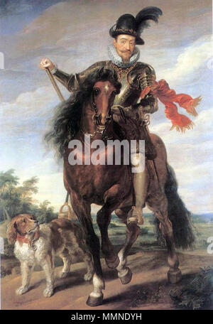 Englisch: Deutsch: Sport: Tiersport: Pferdesport Porträt von König Sigismund III Vasa. Polski: Portret konny króla Zygmunta III Wazy. ca. 1624. Sigismund am Pferd Stockfoto