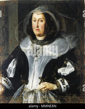 . Englisch: Traditionell als Erzherzogin Maria Maddalena von Österreich (1589-1631) Bildnis einer Dame in Trauer identifiziert. 1630. Kreis der Justus Sustermans (Flämisch, 1597-1681) Bildnis einer Dame in Trauer, die traditionell als Maria Maddalena von Österreich identifiziert Stockfoto