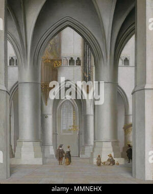 Innenansicht der Kirche von St. Bavo in Haarlem. 1635. Saenredam St. Bavo in Haarlem Stockfoto