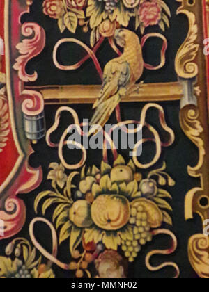 Wandteppich mit dem Wappen von Anna Katharina Bodensee Vasa (Detail).. vor 1642. Flandern Wandteppich mit dem Wappen von Anna Katharina Bodensee Vasa (Detail) 06. Stockfoto
