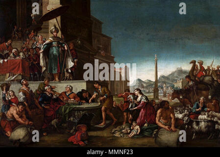 Joseph in Ägypten Getreide verkaufen.. nach 1644. Breenbergh Joseph in Ägypten Getreide verkaufen Stockfoto