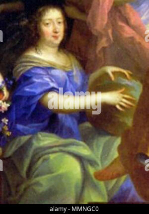 . Portrait von Anna von Österreich (1601-1666) Englisch: Die Familie von Louis XIV (Detail). 1670. Queen Anne von der Familie von Louis XIV durch Nocret Stockfoto