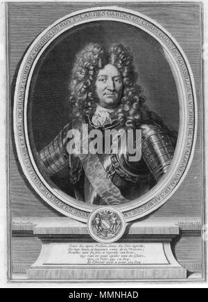 . Français: Portrait d'Anne-Jules de Noailles, Maréchal de France. ca. 1695-1699. 1691 - Anne-Jules de Noailles (Gr. Edelinck) Stockfoto