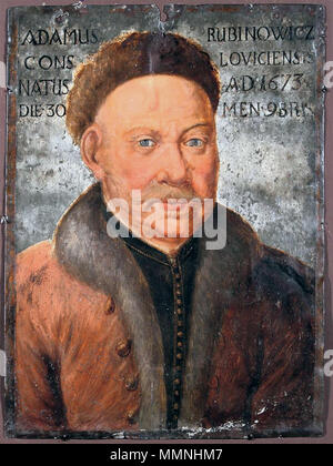Sarg Portrait von Adam Rubinowicz.. Im ersten Quartal des 18. Sarg Portrait von Adam Rubinowicz Stockfoto