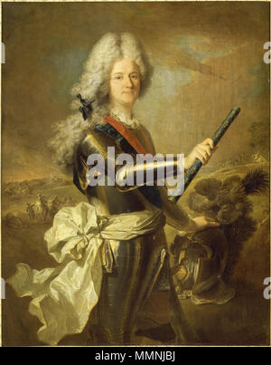 . Français: Personne représentée: James FitzJames, 1. Herzog von Berwick (1670 bis 1734), Louis Alexandre, Graf von Toulouse (1678-1737), Adrien Maurice de Noailles, Herzog von Noailles (1678-1766) Louis de France, Dauphin. 1708. Portrait Gemälde von Louis Alexandre de Bourbon, Graf von Toulouse von Hyacinthe Rigaud Stockfoto