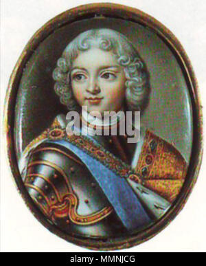 Portrait von Peter II. von Russland (1715-1730). Ende der 1720er Jahre. Peter II. von A.G. Ovsov () (1720 s, Hermitage) Stockfoto