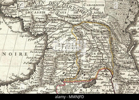 . Englisch: ein feines First edition Beispiel 1724 Karte Guillaume De L'Isle in Persien. Abdeckungen von der Krim und dem Asowschen Meer im Süden an den Persischen Golf und die Straße von ormuz und Osten so weit wie Kaschmir (Cachmir) und Kabul (Caboul). Diese Karte umfasst moderne Iran, Irak, Afghanistan, Kuwait, Usbekistan, Turkmenistan, Tadschikistan, Georgien, Armenien und Aserbaidschan, mit angrenzenden Teile von Russland, Pakistan, der Türkei, der Ukraine und Kasachstan und Arabien. Kartierung kartographisch De L'Isle of Persia markiert einen bedeutenden Fortschritt im Europäischen kartografischen Kenntnisse der Region. Dieses ma Stockfoto