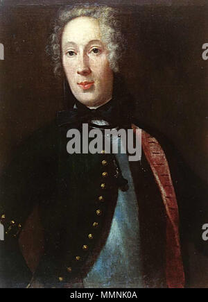 . Englisch: Irrtümlicherweise wurde verbreitet wie Porträt von Herzog Anton Ulrich von Braunschweig-Wolfenbüttel (1717-1774) Русский: Ошибочно считался портретом Антона Ульриха Брауншвейгского (1717-1774), Мужа Анны Леопольдовны Portrait von Adam Gustav von Ulrich (1710-1767). 1731. Adam Gustav von Ulrich von Wedekind Stockfoto