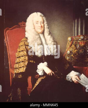 Porträt von Philip Yorke, 1 Graf von Hardwicke (1690-1764). 1735. Philip Yorke, 1 Graf von Hardwicke Stockfoto