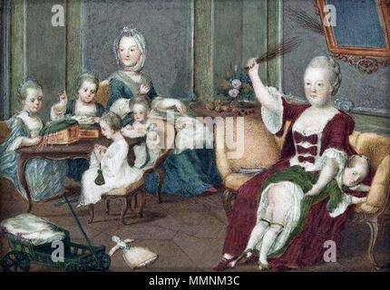 Kaiserin Maria Theresia mit ihren Kindern.. 1750. Österreich Maria Theresia mit ihren Kindern Stockfoto