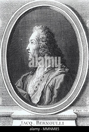 . Portrait von Jacques Bernoulli (1654-1705). 18. Bernoulli von Jacques Dupin Stockfoto