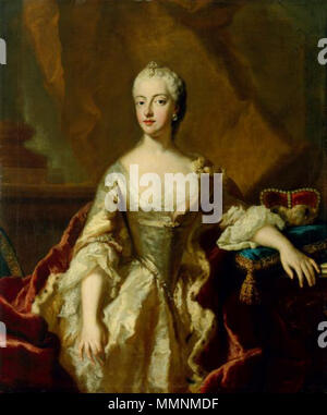 . Englisch: Porträt der Herzogin Maria Anna Josepha von Bayern (1734-1776) oder Ihre Mutter Maria Amalia von Österreich (1701-1756). 1755. Maria Anna Josefa Auguste von Bayern von Baden-Baden Stockfoto