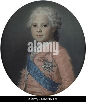 . Dargestellte Person: Louis Stanislas Xavier de Frankreich (1755 - 1824), Zukunft Louis XVIII., König von Frankreich und Navarra inv. 27617, Rekto Maurice Quentin De La Tour, Portrait de Louis Stanislas Xavier de Frankreich, Comte de Provence (1762) Stockfoto