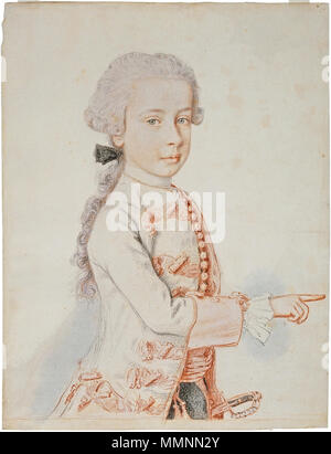 Portrait von Erzherzog Ferdinand Karl von Österreich-este (1754-1806). 1762. Erzherzog Ferdinand Karl von Österreich-este 1762 von Liotard Stockfoto