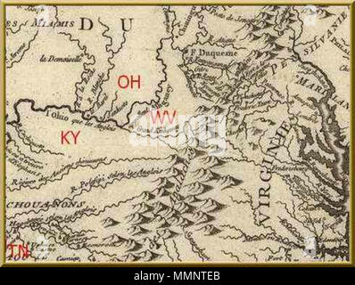 . Englisch: Clip aus dem Jahr 1750 Karte, Remarques sur la carte de l'Amerique Septentrionale im Jahr 1755 veröffentlicht. 1. Oktober 2010, 13:33 (UTC). Sr. Bellin, 1750 6 1750 par le Sr. Bellin clip Stockfoto