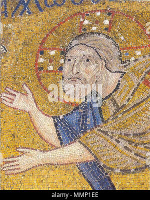 . Die Todesangst im Garten Getsemani Englisch: (Detail aus dem Mosaik Nea Moni) Русский: Фрагмент Моление о чаше мозаики'', монастырь Неа Мони на Хиосе. 11. Jahrhundert anonimus 30 Todesangst im Garten (Detail) Stockfoto