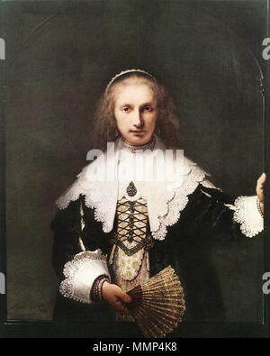 . Englisch: Portrait von Agatha Bas, die Frau von Nicolas van Bambeeck Englisch: Agatha Bas. 1641. Agatha Bas (1641); Rembrandt van Rijn Stockfoto