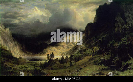 Ein Sturm in den Rocky Mountains, Mt. Rosalie. 1866. 1866-Bierstadt-Storm-in-der-Rocky - Berge Stockfoto