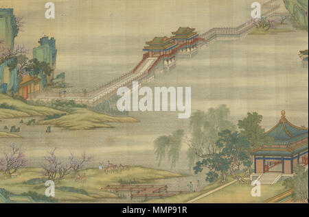 . Dies ist ein Abschnitt der "Qing Gericht Version" Entlang dem Fluß während des Qingming Festival. Entlang des Flusses während des Qingming Festival (Qing Gericht Version)????????. 1736. Entlang des Flusses während des Qingming Festival (Qing Gericht Version) 19. Stockfoto