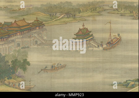 . Dies ist ein Abschnitt der "Qing Gericht Version" Entlang dem Fluß während des Qingming Festival. Entlang des Flusses während des Qingming Festival (Qing Gericht Version)????????. 1736. Entlang des Flusses während des Qingming Festival (Qing Gericht Version) 21. Stockfoto